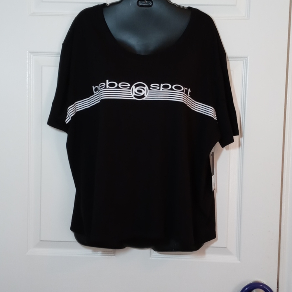 BeBe Sport Stripe Logo Tee